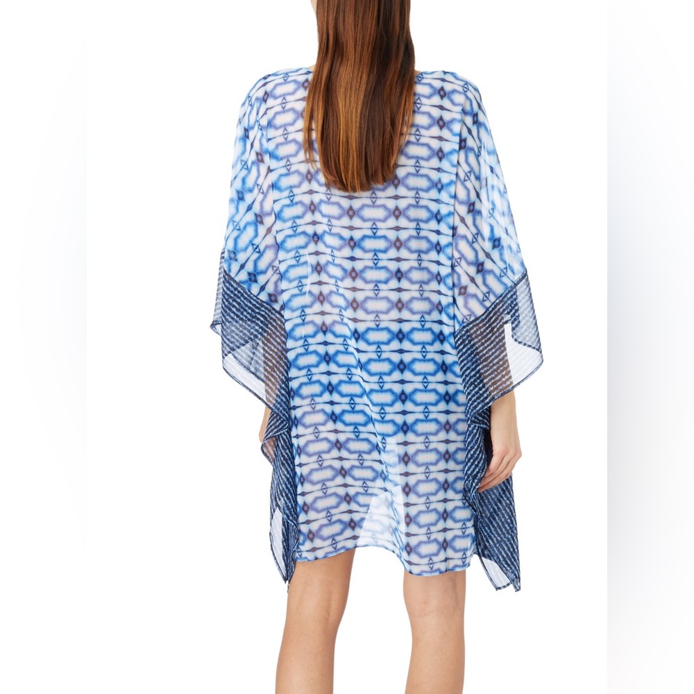 MICHAEL Michael Kors Blue Artistic gradient pattern Cover Up - Picture 2 of 6